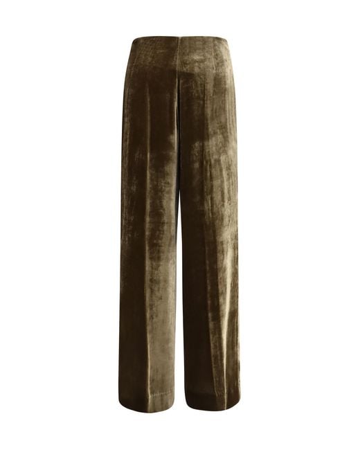 P.A.R.O.S.H. Green Velvet Pants Viscose; Silk
