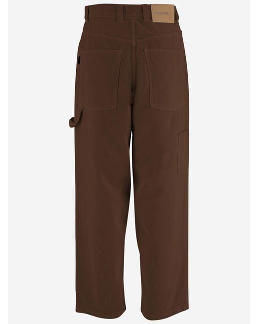 Haikure Brown Pants Ribbed Cotton Velvet Trousers