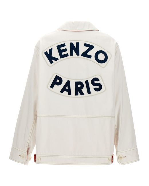 KENZO White Workwear Casual Jackets, Parka for men