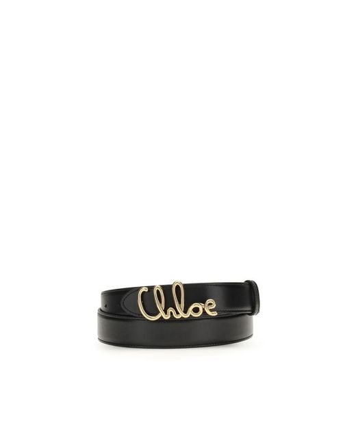 Chloé Black Calf Leather Bos Taurus Belt