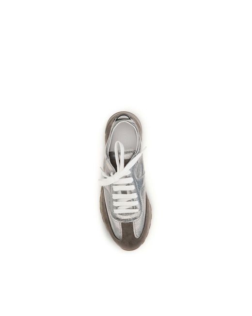 Brunello Cucinelli White Multicolor Calf Leather Bos Taurus Athletic Sneakers