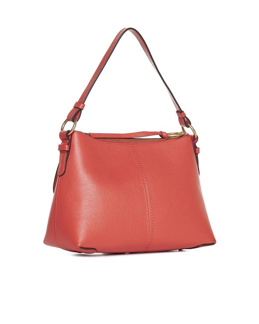 See By Chloé Red Joan Small Leather And Suede Bag