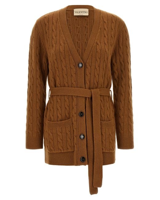 Valentino Garavani Brown Cashmere Cardigan Clothing