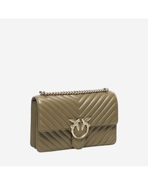 Pinko Green Shoulder Bag Love One Classic Leather