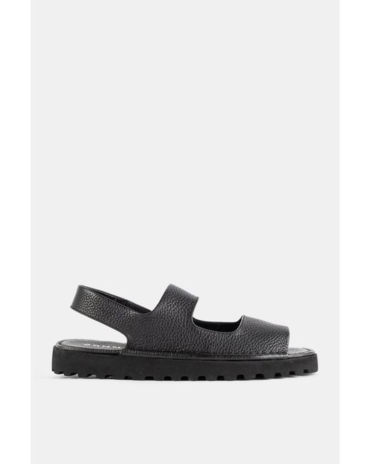 Marsèll Black Sanpomice Grained Leather Sandals for men