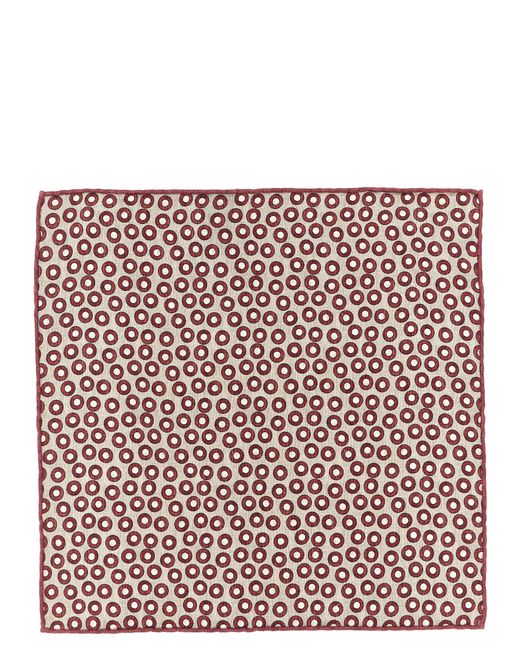 Brunello Cucinelli Red Silk Pocket Square Accessory for men