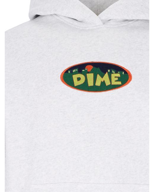 Dime White Embroidery Detail Sweatshirt for men