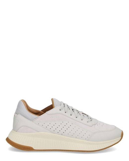 Boss White Leather Sneaker Trainers for men