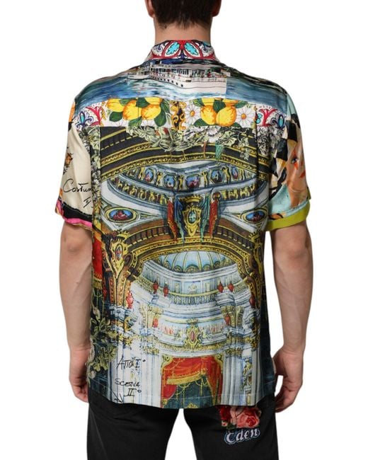 Dolce & Gabbana Multicolor Printed Button Down Casual Shirt for men