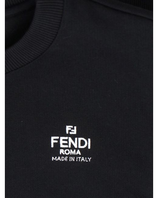 Fendi Black Logo Cropped Sweatshirt