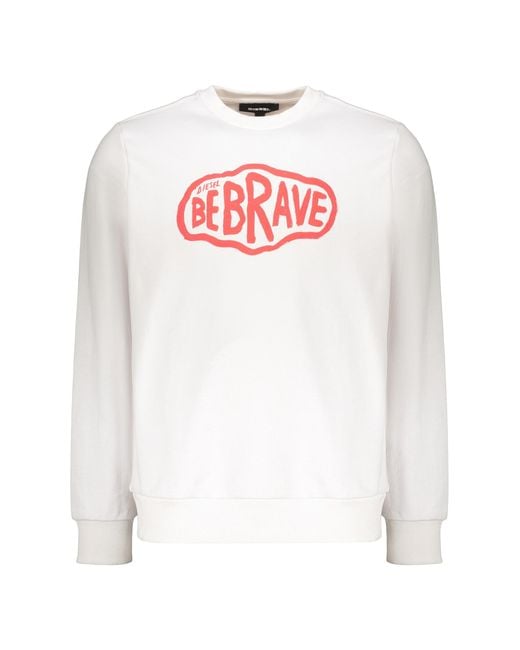 DIESEL White Modern Colorful Printed Lightweight Sweatshirt for men