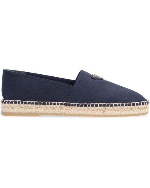 Prada Blue Canvas Espadrilles Cotton for men