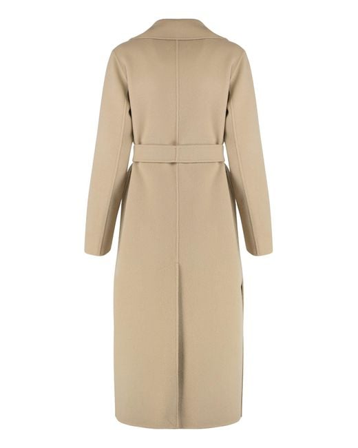 Weekend by Maxmara Natural Manu Double-Breasted Virgin Wool Coat