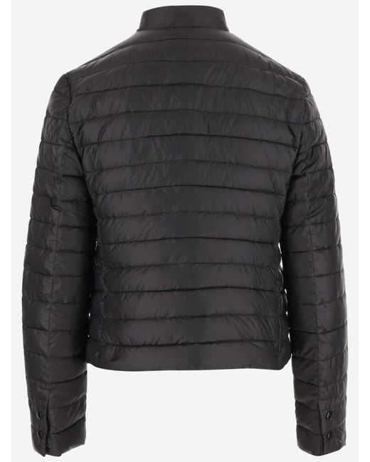 Aspesi Black Quilted Nylon Down Jacket