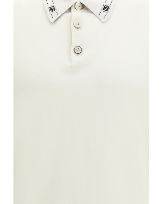 Dolce & Gabbana White Silk Polo With Collar And Short Sleeves Shirts for men