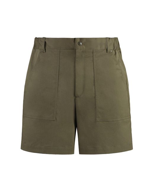 Moncler Green Logo Patch Bermuda Shorts for men