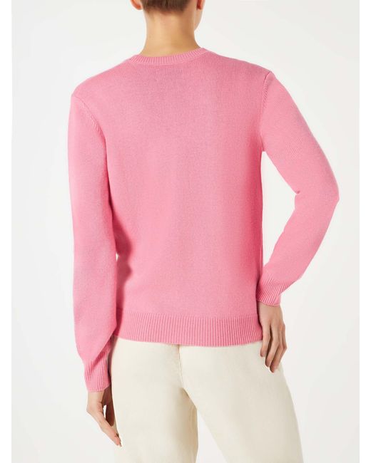 Mc2 Saint Barth Pink New Queen Sweater With Bears Embroidery And Mother & Sons Lettering