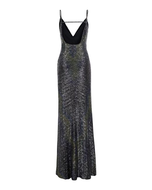 Missoni White Long Sleeveless Sequin Dress Polyamide