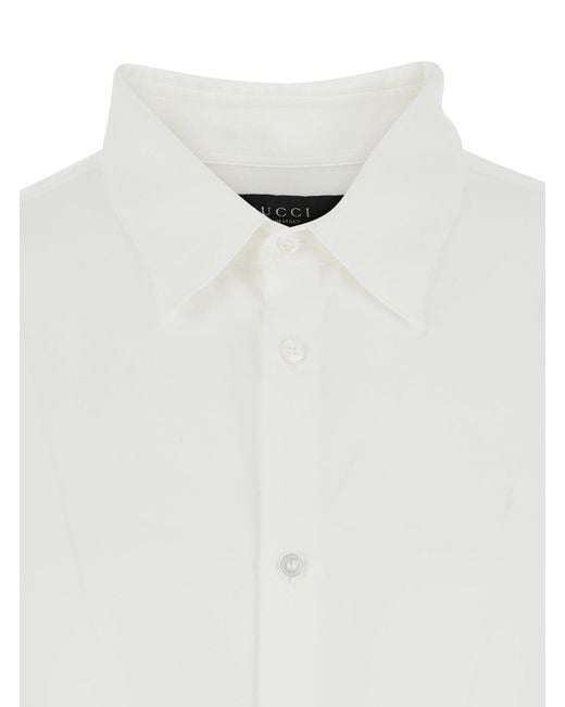 Gucci White Shirt Narcisista Silk for men
