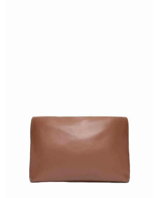 Weekend by Maxmara Brown Envelope Clutch Pasticcino Tan Leather Handbags