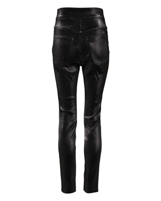 Dolce & Gabbana Black Shiny Slim Pants