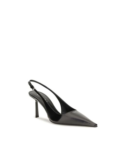 Prada Black Calf Leather Bos Taurus High Heel Pumps