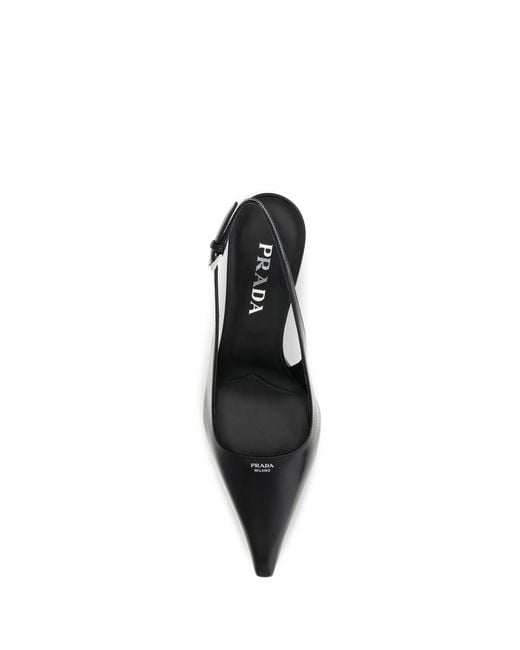 Prada White Pumps Leather Slingback