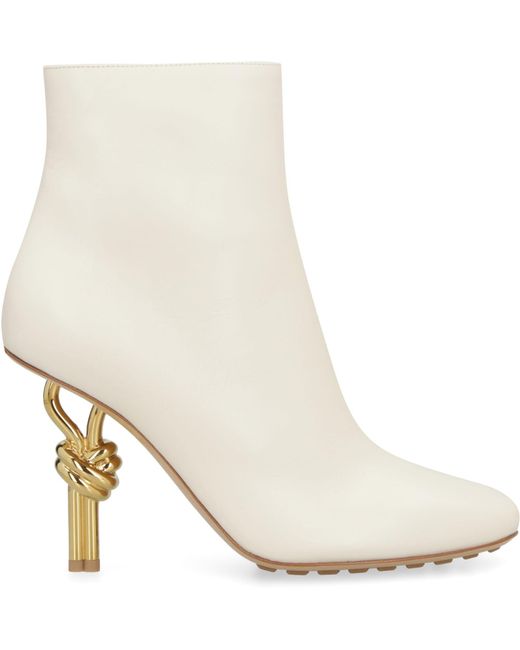 Bottega Veneta White Knot Ankle Boots