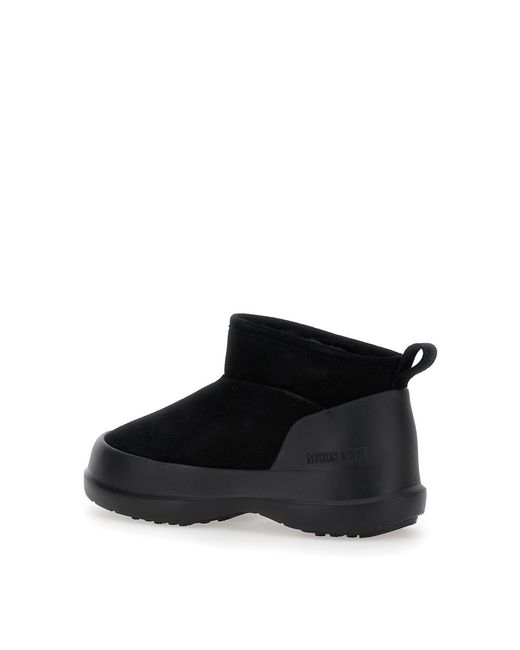 Moon Boot Black Luna Suede Low Boots
