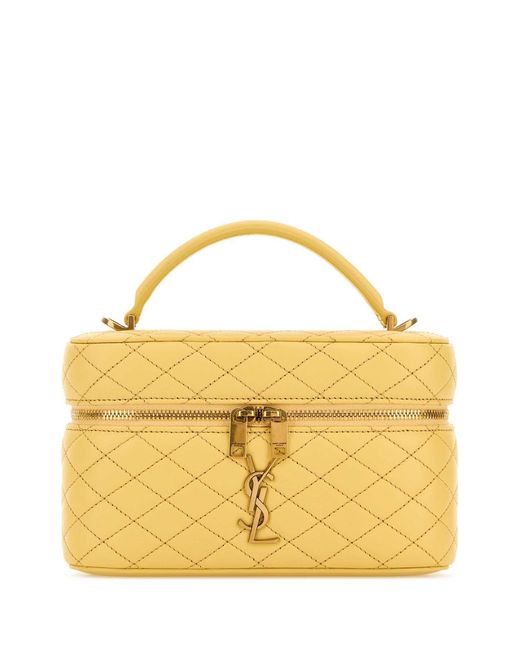 Saint Laurent Yellow Nappa Leather Vanity Gaby Handbag