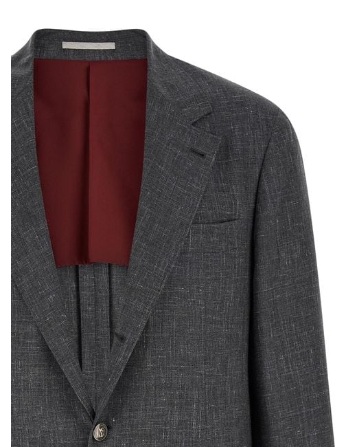 Brunello Cucinelli Black Wool Blazer Clothing for men