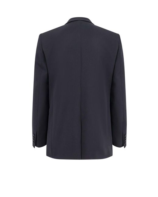 Saint Laurent Blue Certified Wool Blazer With Satin Lapel for men