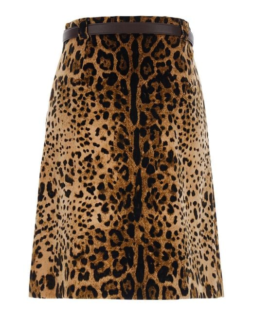 Max Mara Natural Skirt Falange Velvet Cotton