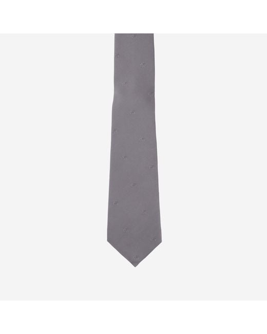 Gucci White Silk Jacquard Tie Double G, Ties & Bow for men
