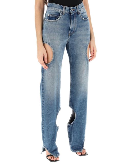 Off-White c/o Virgil Abloh Blue Meteor Cut-out Jeans