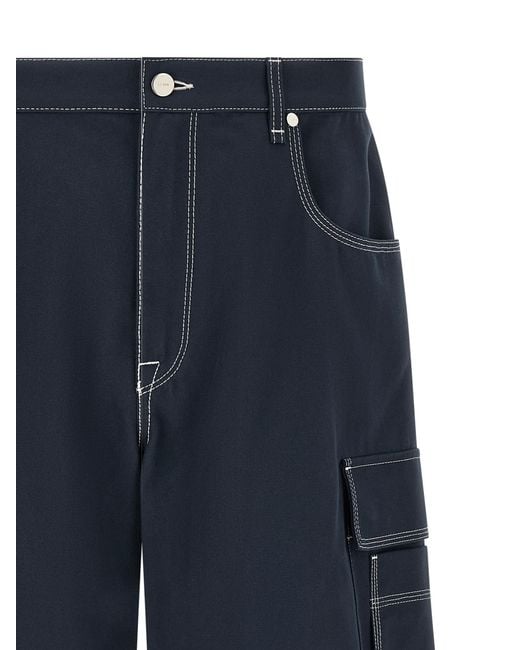 Fendi Blue Cotton Bermuda Shorts for men