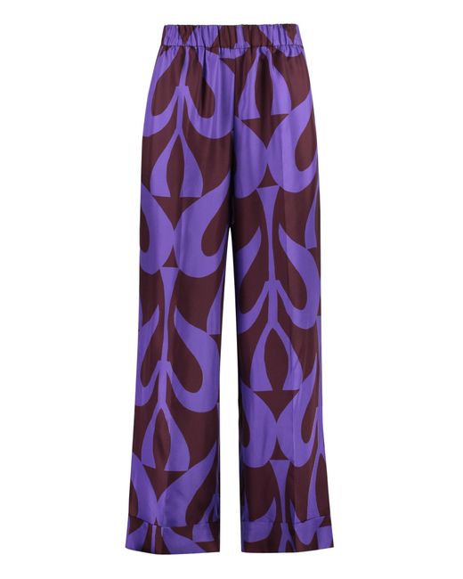 P.A.R.O.S.H. Purple Printed Silk Pants