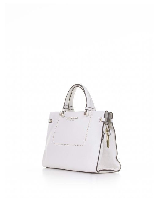 ERMANNO FIRENZE White Petra Small Leather Handbag