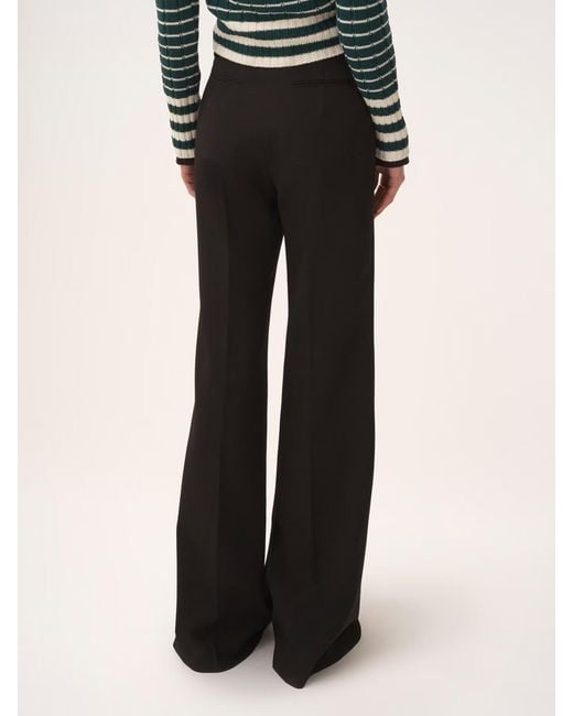 Chloé Black Pantalon Tailleur En Laine Grain De Poudre Noir Trousers