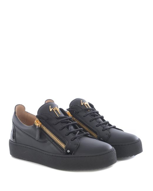 Giuseppe Zanotti Leather Sneakers Birel In Pelle E Vernice in Nero (Black)  for Men | Lyst