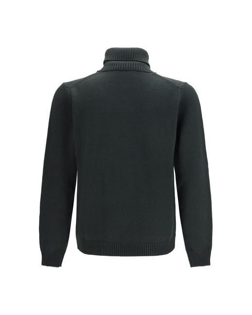 Roberto Collina Gray Turtleneck Wool Sweater Merino Ovis Aries for men