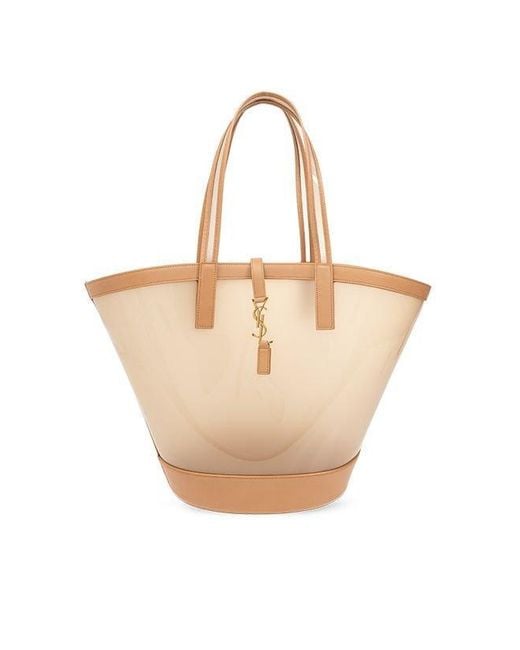 Saint Laurent White 'panier Medium' 'shopper' Type Bag,