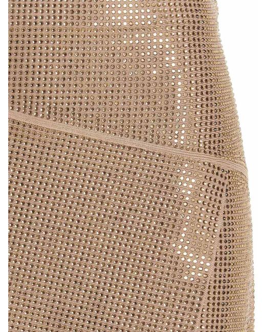 ANDREADAMO Natural Sequin Knit Skirt