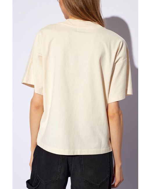 Woolrich White Cotton T-Shirt With Logo