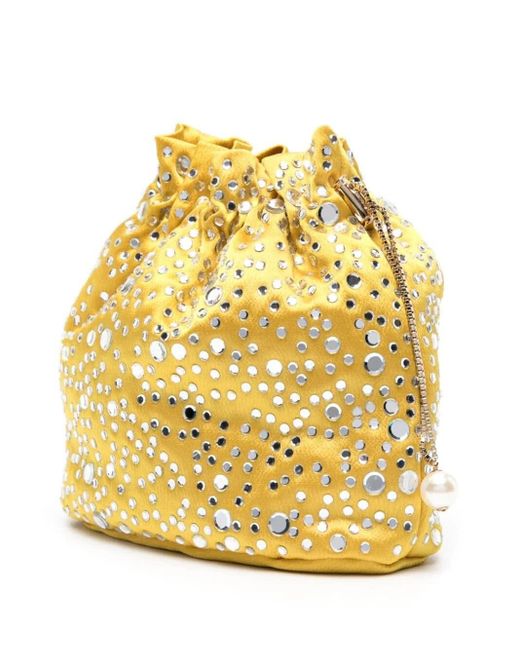 Rosantica Yellow Selene Illusione Satin Bucket Bag