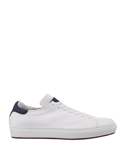 Andrea Ventura Firenze White Leather Sneakers With Spoiler for men