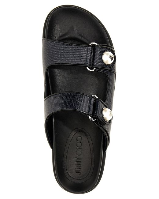 Jimmy Choo Black Fayence Leather Sandal