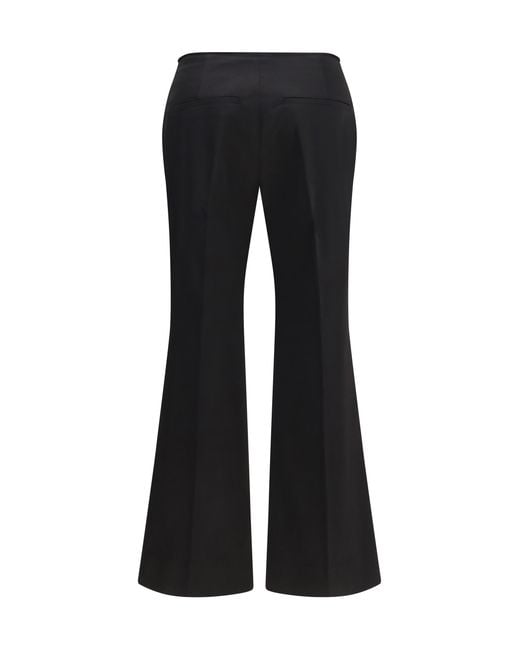 Totême Black Pants Kick Flare Raw-Edge Cotton Trousers