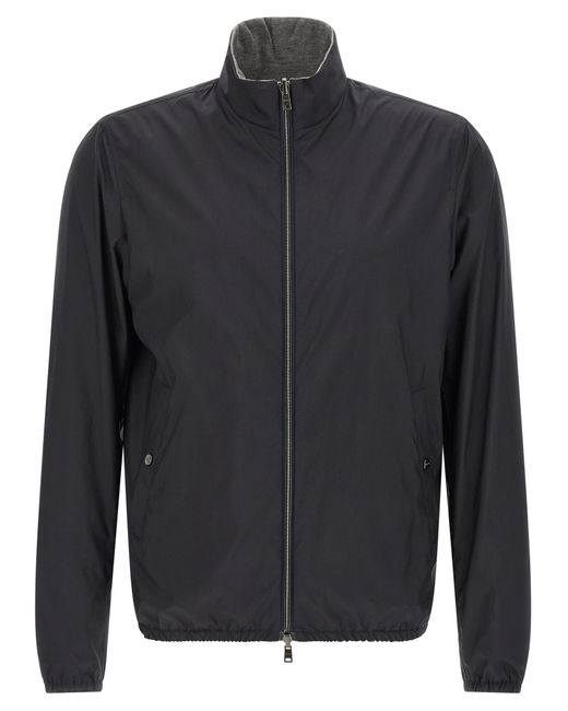 Herno Gray Reversible Bomber Jacket for men