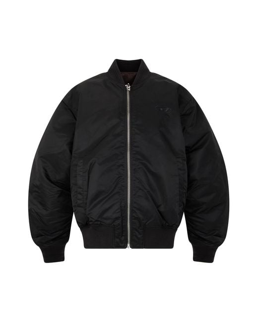 DIESEL Black Bomber Jacket Polyamide for men